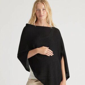 Quince Lightweight Cotton Cashmere Nursing Shawl (Black)
